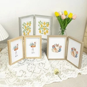 Double/Triple Foldable Hinge Photo Frame Desktop Decoration - Picture 1 of 40