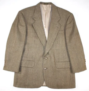 Oscar De La Renta Blazer Men's 40 S 100% Wool Sport Coat Jacket Brown Nailshead - Picture 1 of 9