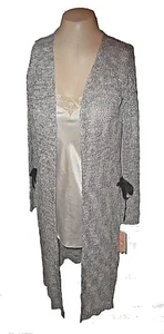 New Duster Sweater, GB, Heather-Gray Long Ties MSRP-$54.00 XS - Picture 1 of 8