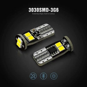 2pcs LED T10 194 168 W5W Canbus White Dome License Side Marker Light Bulb 6000K - Picture 1 of 6