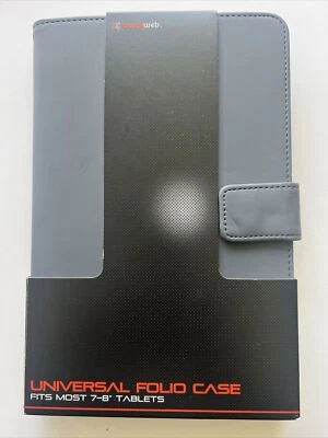 Blackweb Universal Tablet Folio Case for 7-8" Tablets-Gray. New In Box Free Ship - Image 1 of 2