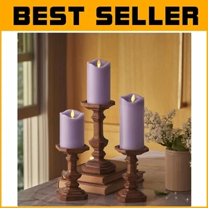 3-Piece Pastel Purple Flameless Candle Set - Timer & Realistic Flicker for Home - Picture 1 of 8