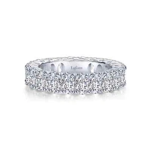 BRAND NEW Lafonn Platinum Plated 4.62CTW Anniversary Eternity Ring R0384CLP05 - Picture 1 of 2