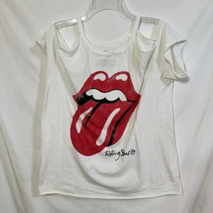 Torrid Damen Übergröße 2 Rolling Stones Could Shoulder T-Shirt weiß Cloud Dancer - Bild 1 von 8