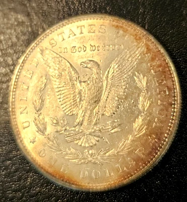 1884 Morgan Silver Dollar, Reverse Golden/Bronze Rim Toning, Very High Grade! - Image 1 of 2