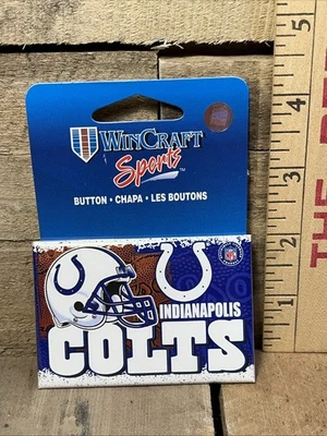 Wincraft Indianapolis Colts Pin Button circa 90’s NOS NEW NFL USA     HBD2 - Image 1 of 3