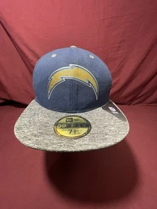 New Era 59Fifty Men Hat Los Angeles Chargers On Field Navy Blue Fitted Cap 7 1/8 - Picture 1 of 10