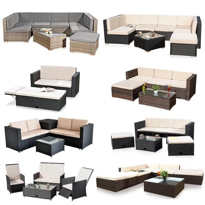 Gartenmöbel Sitzgruppe Sofa Möbel Lounge Rattan Sitzgarnitur Gartenset Tisch Set - Bild 1 von 4