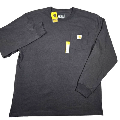Camisa Carhartt Hombre Manga Larga Talla Grande Negra Calce Suelto TK0126 Nueva Foto 1 de 4