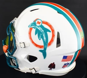 MIAMI DOLPHINS NFL Riddell Speed Full Size AUTHENTIC Football Helmet - Picture 1 of 10