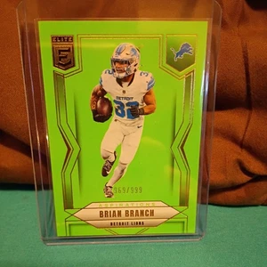 2025 Panini Donruss Elite - Brian Branch #15 [Aspirations Lime Green] /999, Lions - Bild 1 von 2