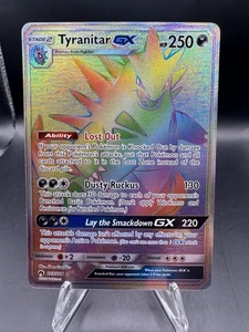 Pokemon 2018 Lost Thunder Secret Rare Holo Rainbow Tyranitar GX 223/214 - Bild 1 von 10