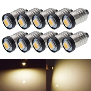 10 X E10 Led Flashlight Replacement Bulb Torch Lamp Light Warm White 6V DC 2835 - Bild 1 von 7