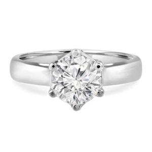 Solitär-Verlobungsring 0,52 ct rund VS1 G Diamant 14 K Weißgold - Bild 1 von 3