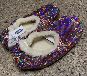 Old Navy Girls Sherpa Lined Sequin Slippers Pink NWT Size XXL (5-6) - Picture 1 of 1