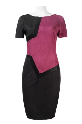 New With Tags JAX Color Block Faux Suede Dress Foto 1 de 3