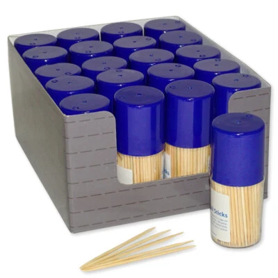 4.000 Zahnstocher Holz 8cm Zahnhölzer Spenderbox Zahnpflege Partyspieße 20x200er - Bild 1 von 2