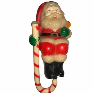Vintage Christmas Sitting Santa Claus Stocking Hanger/Shelf Sitter Hard Plastic - Picture 1 of 9