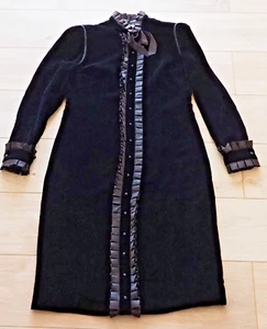 Nina Ricci Haute Couture * Black vintage velvet dress Size XS - S - Picture 1 of 15