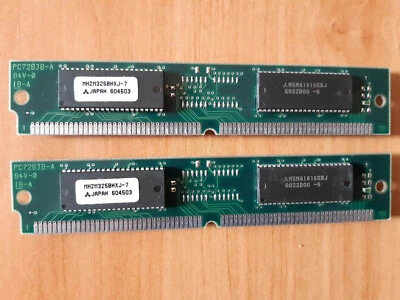 2x  Mitsubishi MH2M325BNXJ-7, MODULI EDO-RAM da 8MB ciascuno (Totale 16MB) - Immagine 1 di 2