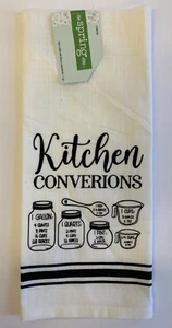 Kitchen conversions tea towel 16" x 26" black and white 100% cotton - Picture 1 of 1