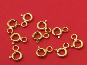 lot of 10 x gold over sterling silver spring ring clasps - Picture 1 of 6