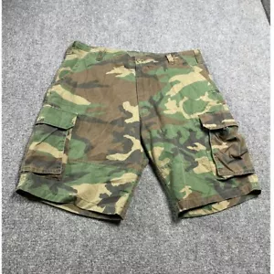 Hombres Ejército de EE. UU. Bosque Camuflaje Botón Mosca Carga Corto Talla Grande Regular - Imagen 1 de 16