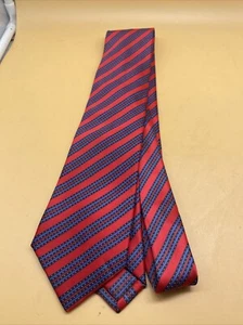 MEN'S STEFANO RICCI SILK NECK TIE SMOOTH Red DIAGONAL STRIPE SELF TIPPED  3.5 - Picture 1 of 8