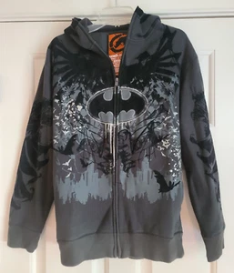 Ecko Unlimited Black Batman Zip-Up Hoodie/Sweatshirt Black Rhino Exhibit Mens S - Picture 1 of 10