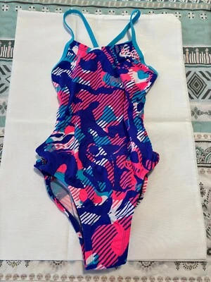 Girl's Nike Performance Swimwear Floral Camo One Piece Cut Out Tank Size 8 NEW - Image 1 of 4