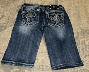 Girl's Youth Miss Me Bermuda Shorts Sz 12 Bling - Picture 1 of 6
