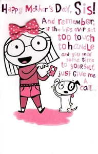 Tarjeta de felicitación divertida feliz hermana llámame por American Greetings - Imagen 1 de 3
