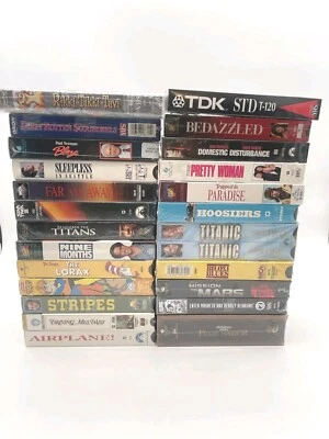 Sealed VHS Lot Of 23 Lorax Airplane Biloxi Bedazzled Rikki Hoosiers Stripes - Image 1 of 4