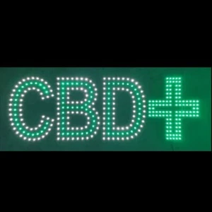 LED CBD PLUS SIGN (10″X30″) Bright Light for Lounge, Bar, Man Cave or Smoke Shop - Picture 1 of 1