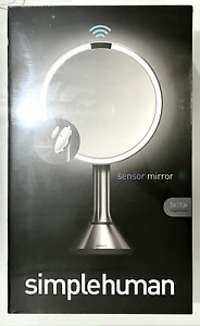 ‎Genuine Simplehuman 8” Round Sensor Mirror with 5x and 10x Magnification Silver