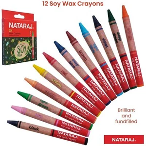 Nataraj Eco- Friendly Soy Wax Crayons Extra Large Soft Colouring Kids Art Craft - Picture 1 of 2