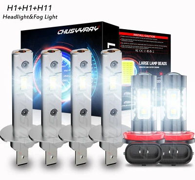 LED Headlight Fog Bulb Kit For 2004-2008 Jaguar X-Type Sport Sedan 4Door 3.0L V6 - Image 1 of 4