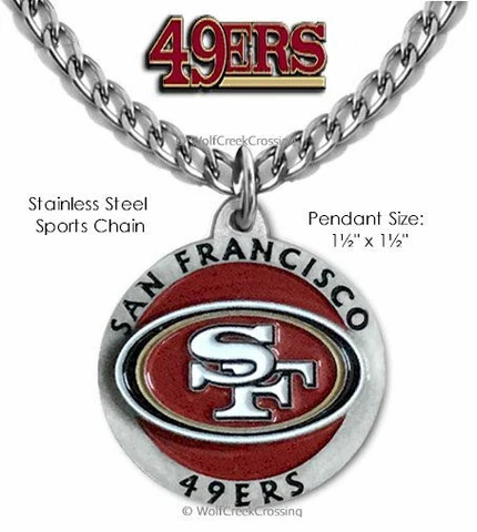 SAN FRANCISCO 49ERS NECKLACE - STAINLESS STEEL CHAIN NFL FOOTBALL FREE SHIP #1' Cover
