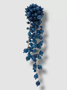 $455 Oscar de la Renta Women's Blue Beaded Cascade Clip-On Drop Earring - Picture 1 of 2