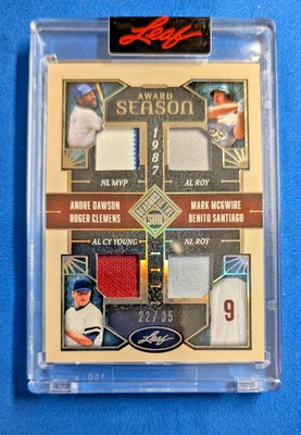 Reliquias 25 Leaf Season In The Sun Award 1987 - Dawson, Mcgwire, Clemens, Santiago, Foto 1 de 4