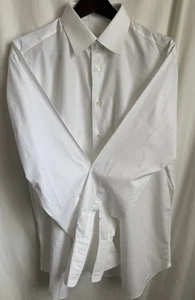 Brioni weißes Hemd, französische Bündchen, lange Ärmel, Rücken 17,5", Gr. 44 - Bild 1 von 11