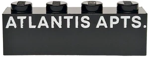 LEGO® Part 3010pb361 - Brick 1 x 4 with White 'ATLANTIS APTS.' Pattern - Picture 1 of 1