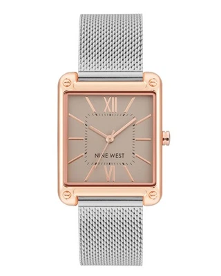 Nine West Womens Sunray Dial Mesh Bracelet Watch - Image 1 of 4