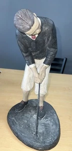 1983 Austin Products Clay Sculpture Golfer Signed "DeGroot" - Picture 1 of 8