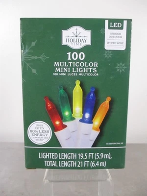 Holiday Time 100 Multicolor LED Mini Christmas Lights Indoor/Outdoor 19.5 ft - Image 1 of 4