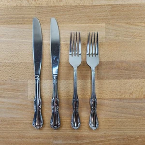 Chelsea Floral Scroll Posate Inox - 4 Pezzi - Coltello e Forchetta - Foto 1 di 5
