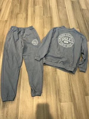 Gymshark 女式蓝色运动服套装长袖上衣标志 S/M — 第 1/4 张图片