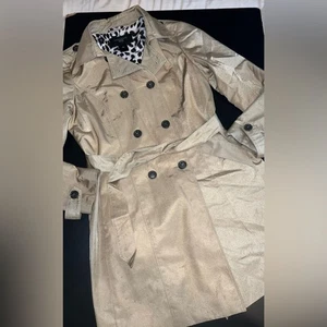 Ann Taylor Tan Trench Style Jacket Size Small Petite EUC - Picture 1 of 9