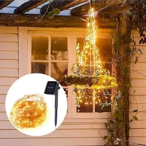 10m100LED Solar Fairy Waterproof Copper Wire String Lights Christmas Party Garla - Picture 1 of 9