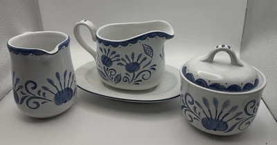 Corelle Coordinates Oceanview Design Stoneware Gravy Boat W/Sugar & Creamer Set - Image 1 of 4